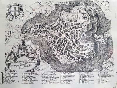Anonimo, Veduta di Noto antica, 1730, Biblioteca comunale di Noto