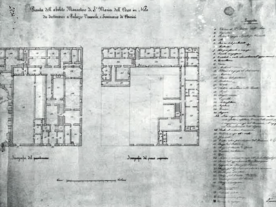 Noto, planimetria del monastero di S. Maria dell’Arco (Ingegnere Innocenzo Alì), Archivio di Stato, Palermo